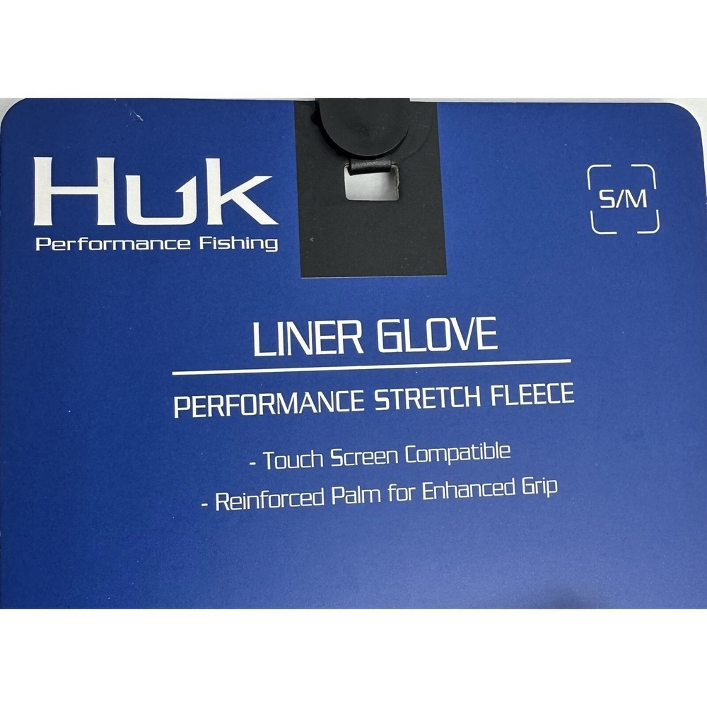 NEW Huk Performance Stretch‎ Fleece Liner Gloves Fishing Black Size S/M - Picture 7 of 7